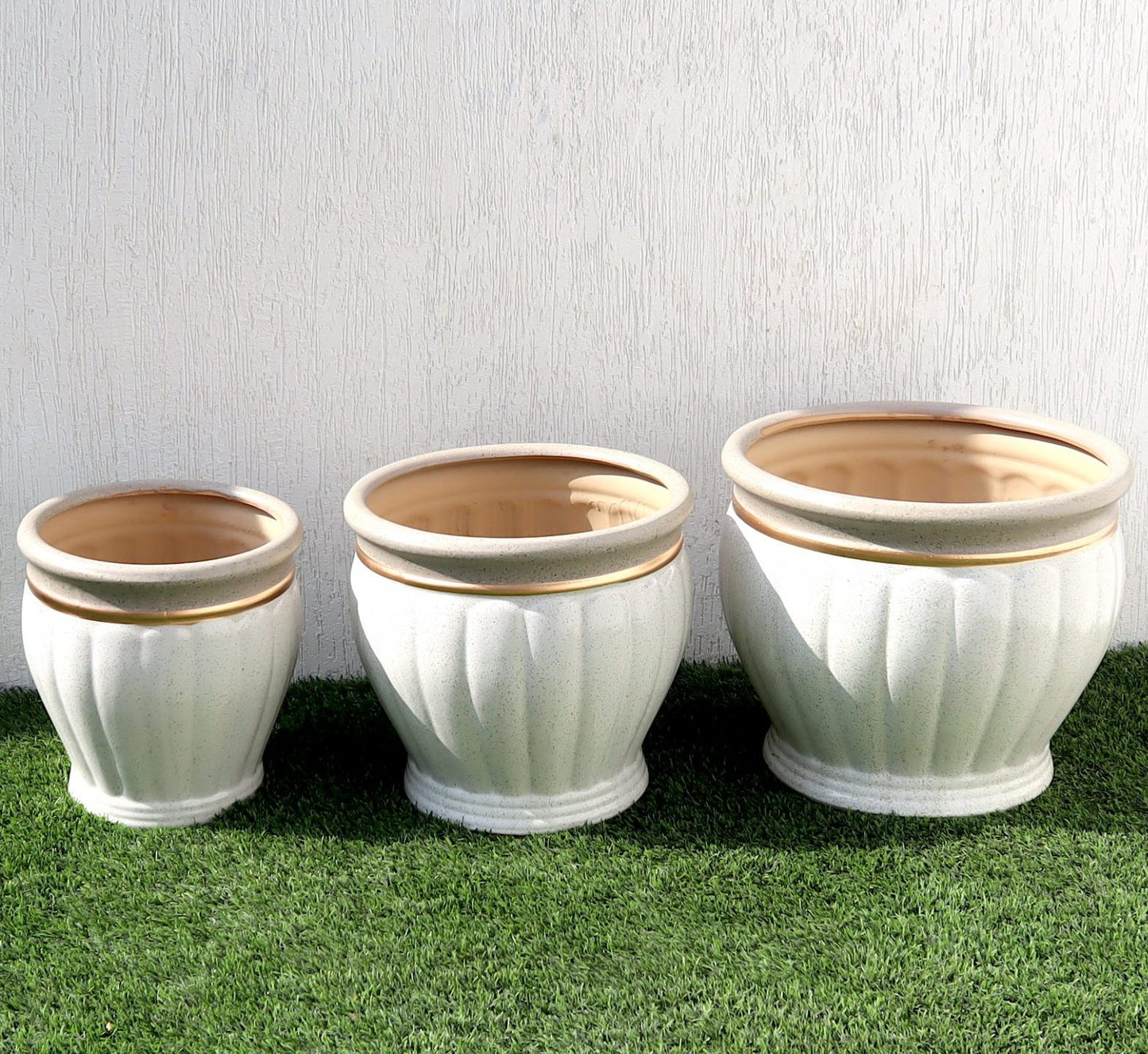 Ceramic Rolled rim "Speckled" Planter