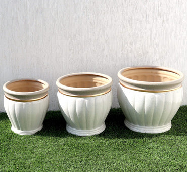Ceramic Rolled rim "Speckled" Planter