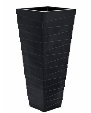 Elegant Square Synthetic-Ribbed Pot