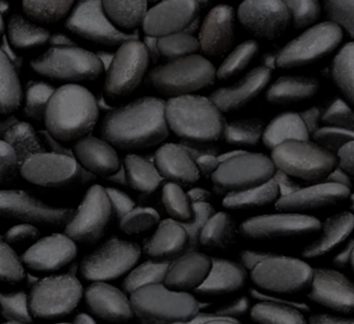 Black pebbles