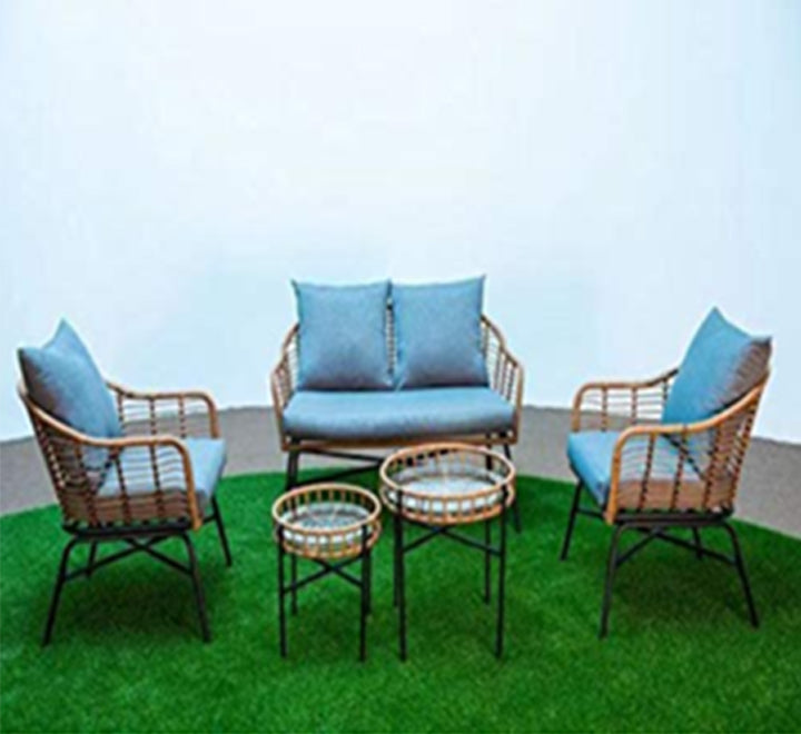 4 Seater Rattan Garden Sofa Set with 2 tables
