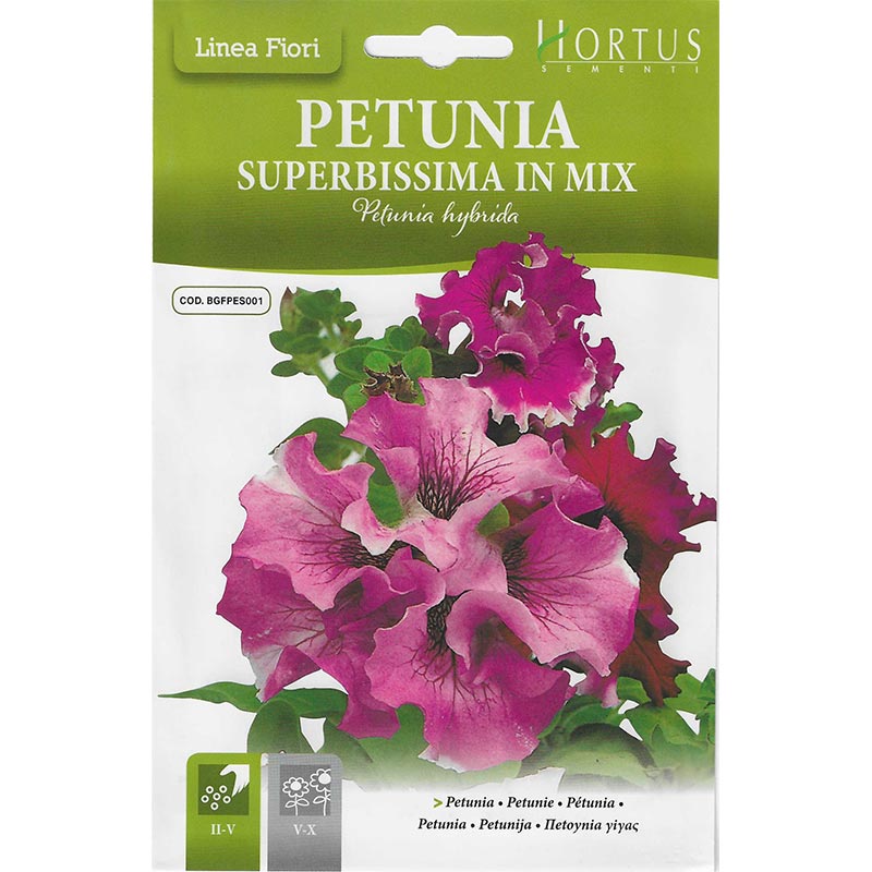 Petunia Mix "Petunia Superbissima in Mix" Premium Quality Seeds by Hortus