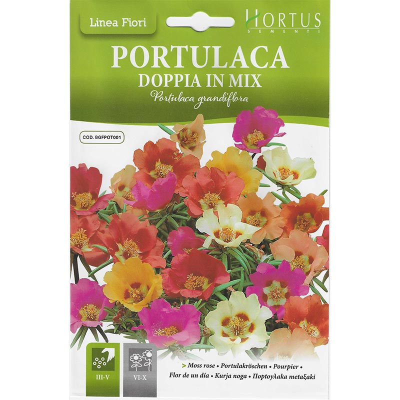 Moss Rose Mix "Portulaca Doppia In Mix" Premium Quality Seeds by Hortus