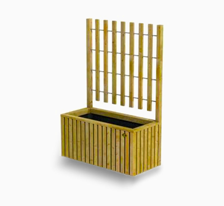 Wooden Modern Creeper Planter with Trellis, Large Privacy Planter Box for Climbing Plants
