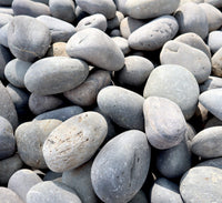 Gray River Pebbles "Natural Garden Material"