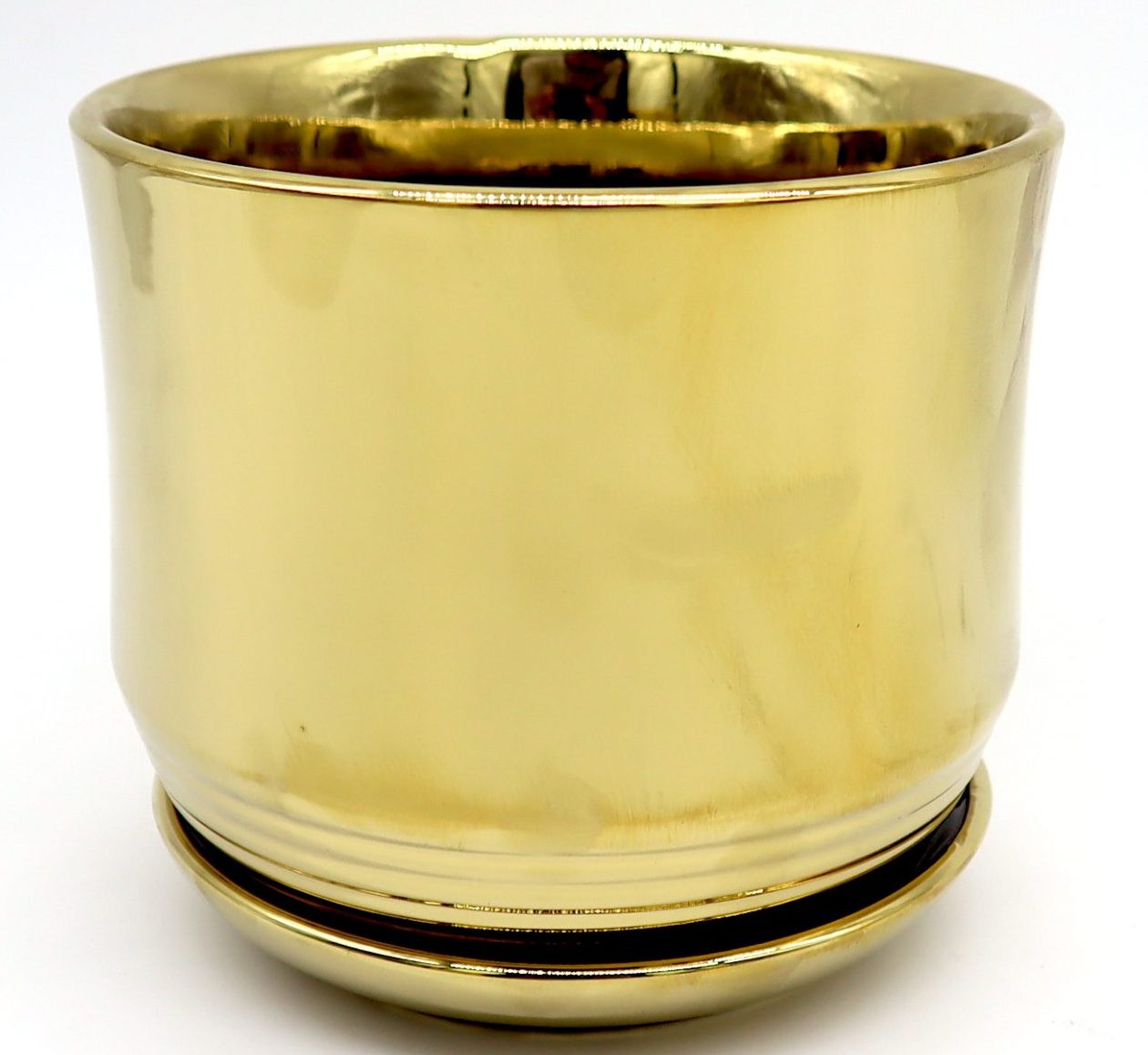 Ceramic Golden Round Pot