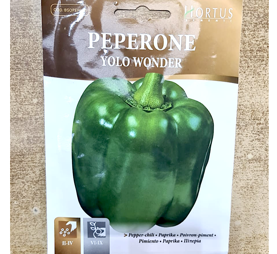 Peperone Capsicum Vegetable Seeds "Yolo Wonder" by Hortus